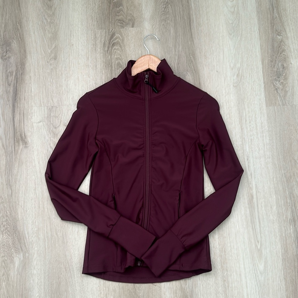Aqua athletic full zip- burgundy